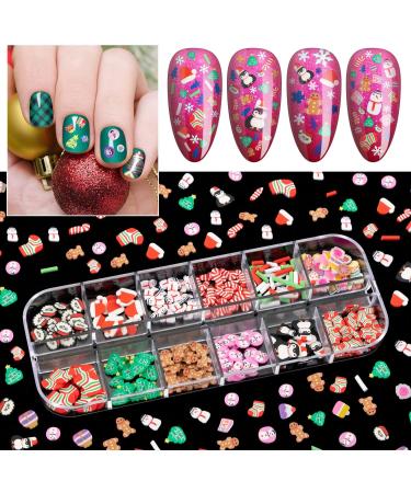 Noblife 36 Grids Christmas Nail Art Sequins | 3D Holographic Snowflake Glitter | Colorful Nail Decorations & Pickup Tools | Sparkly Confetti Nail Decals for Festive Nails - Buy Online on GoSupps.com