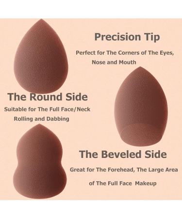 TCPENG Makeup Sponge for Blending Liquid Foundation Cream & Powder - Easy to Clean Super Soft & Non Latex Beauty Blender Concealer Applicator (3 Pack Brown) - Buy Online on GoSupps.com