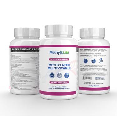 Methyl-Life Methylated Multivitamin Chewable Multi with Active Folate (Cerebrofolate ) & B12 High Absorption Vegan Non-GMO Gluten-Free | 120 Tablets - Buy Online on GoSupps.com