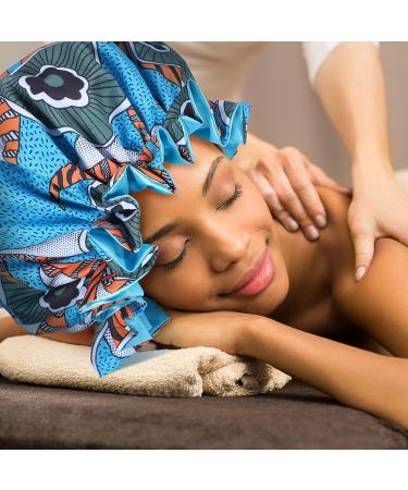 Janmercy African Satin Bonnet 4 Pcs Set - Adjustable Buckle, Double Layer Sleep Cap for Women - Extra Large Reversible Night Hair Bonnets (Retro Style) - Buy Online on GoSupps.com