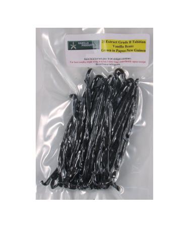 25 Tahitian Extract Grade B Vanilla Beans 46" by Vanilla Products USA 25 Count (Pack of 1)