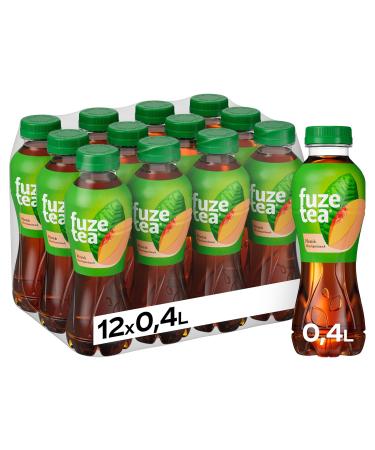 Fuze tea black tea peach - extraordinary fusion made of black tea and fruity peach taste - tea from sustainable cultivation - one -way bottles (12 x 400 ml) single