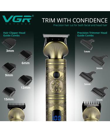 VGR Beard Trimmer for Men Kit - Cordless Hair Clippers - Precision Zero Gap T-Blade - 6-in-1 Grooming Set - Buy Online on GoSupps.com