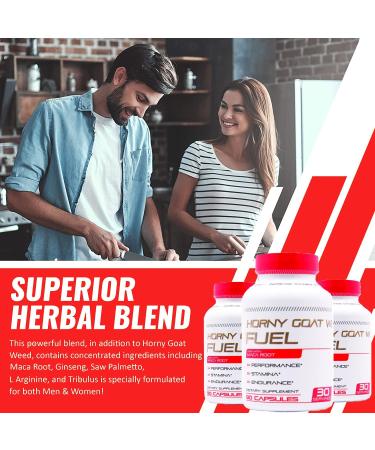 Nucell Horny Goat Weed 2185mg Maximum Strength Capsules for Men and Women - USA Made - Joint & Back Support - 90 Count - Buy Online on GoSupps.com