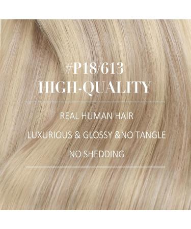 Youngsee Real Hair Extensions | 45cm Ash Blonde & Platinum Clip-Ins - 7PCs #18/613 - Buy Online on GoSupps.com