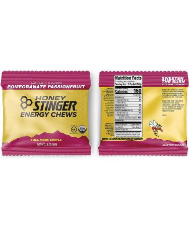 Honey Stinger Organic Energy Chews Variety Pack - 8 Count with Sticker | Chewy Gummy Energy Source for Any Activity - Pink Lemonade, Fruit Smoothie, Pomegranate Passionfruit & Cherry Blossom - Buy Online on GoSupps.com