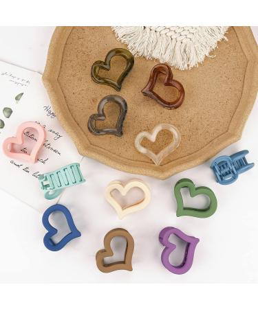 12 Pcs Heart Medium Claw Clips for Thin and Thick Hair - Strong Hold, Cute Heart Design, Non-Slip Jaw Clips in 12 Solid Colors for Women and Girls - Buy Online on GoSupps.com