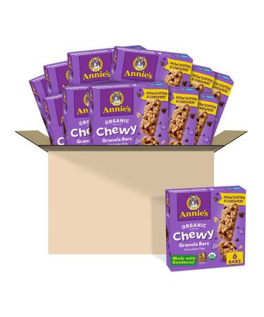 Annie's Organic Chewy Granola Bars, Chocolate Chip, 6 Bars, 5.34 oz. (Pack of 12)