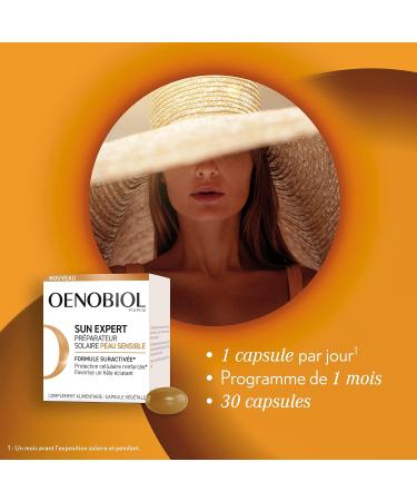  Oenobiol OENOBIOL SUN EXPERT Sun Preparer for Sensitive Skin - Reinforced Cell Protection2 - Promotes an intense and radiant tan - Food Supplement 30 capsules - 1 Month Programme - Buy Online on GoSupps.com