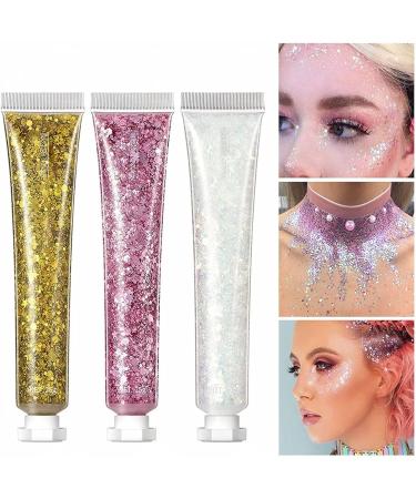 6 Colors Body Glitter Gel Set for Festival Makeup - Halloween Costume, Face, Hair, Nails - Chunky Glitter for Concerts & Parties - Buy Online on GoSupps.com