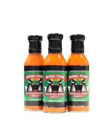 Pack of 3 MILD Wing Time Traditional Buffalo Wing Sauce - 13 Fl Oz