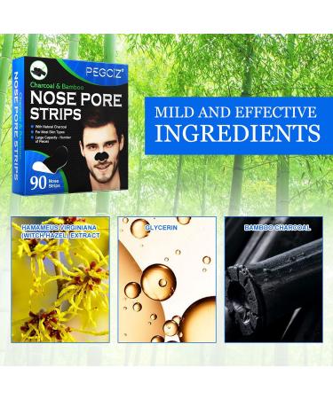 Natural Charcoal Nose Pore Strips for Blackhead Removal - Suitable for Most Skin Types | Men's Blackhead Remover Strips - Buy Online on GoSupps.com