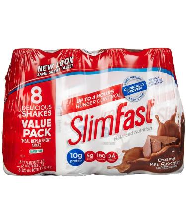 SlimFast Advanced Nutrition Creamy Milk Chocolate  Meal Replacement  20g of Protein 8 Count(pack of 3)Total 24 11OZ Bottles