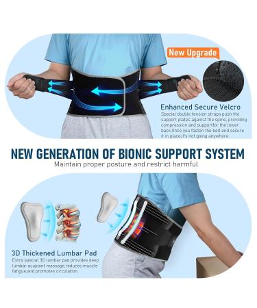 Back Brace for Lower Back Pain Relief - 3D Lumbar Pad Breathable Support Belt for Herniated Disc & Sciatica - Medium (Waist: 33.5-39.5 - Buy Online on GoSupps.com