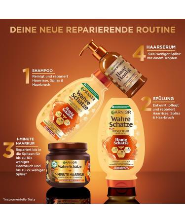  Garnier Garnier Repair Shampoo for Brittle Hair Acacia Honey and Beeswax For Extra Shine and Softness Real Honey Treasures 6 x 250 ml - Buy Online on GoSupps.com