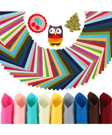 160 Pcs Felt Fabric Sheets 4 x 4 Inch Colorful Craft Felt Squares Pack 1 mm Thick Hard Precut Felt Squares for Craft DIY Sewing Nonwoven Handmade Patchwork School Project 40 Colors
