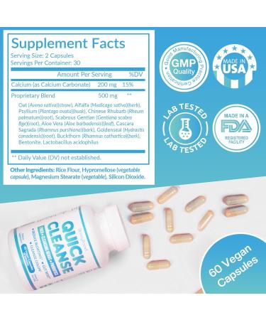 SkinnyBoost Quick Cleanse Vegan Capsules for Weight Support Colon Cleanser with Natural Fiber & Probiotics Supports Digestive & Gut Health-60 Capsules Quick Cleanse 60 Count (Pack of 1) - Buy Online on GoSupps.com