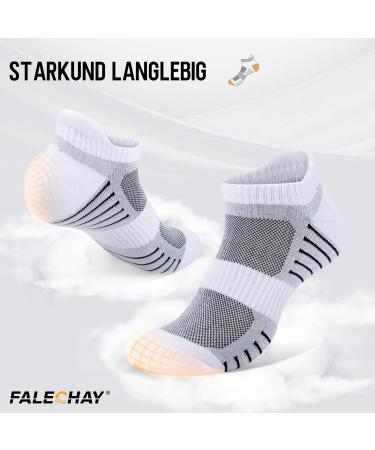 Falechay 8 Pairs Unisex Sneaker Socks - Breathable Cotton Sports Socks for Men & Women | Short Running Socks Size 35-38 - White - Buy Online on GoSupps.com