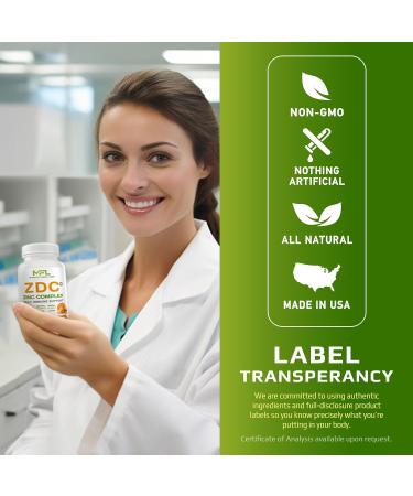 MUSCLE FOOD LABS | Z D C Plus | Vitamin C 500mg | Vitamin D3 | Zinc | Turmeric | Ginger | Lysine | Non-GMO & Gluten Free | Veggie Caps | 120 Servings - Buy Online on GoSupps.com