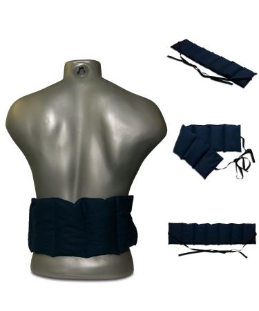 Organic spelt pillow 7-chamber with band 65x15 dark blue. Heat cushion grain pillow back loin