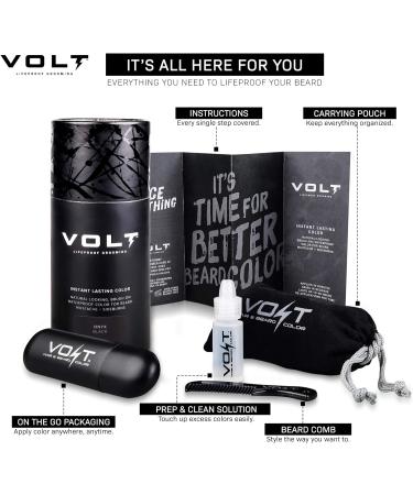 VOLT Grooming Instant Beard Color - Toffee (Light Brown) - Smudge/Water Resistant Brush-On for Beards, Mustaches & Eyebrows - 14 ml - Buy Online on GoSupps.com