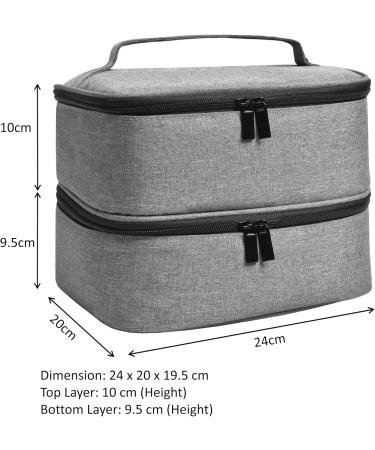 Horsande Nail Polish Bag | Storage for 30 Bottles & Nail Dryer | Gray Nail Polish Accessories - Buy Online on GoSupps.com