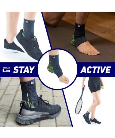 Neo-G Ankle Support Brace - Breathable Elastic Compression for Weak Ankles - Size L 23-27 CM/9.1-10.6 IN - Buy Online on GoSupps.com
