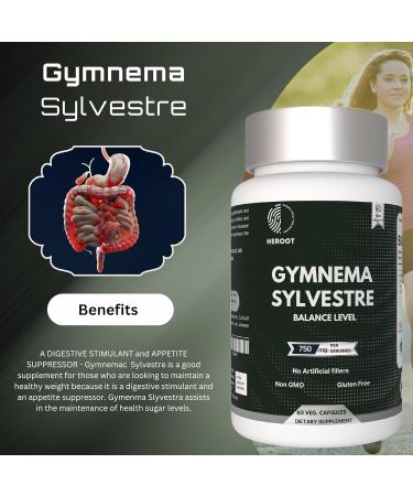 Heroot Gymnema Sylvestre Extract 350 mg for Blood Sugar and Metabolism Support 60 Capsules - Buy Online on GoSupps.com
