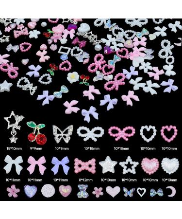 3D Nail Gems & Rhinestones - Butterfly Star Bowknot & Flower Charms for DIY Manicure Accessories - Buy Online on GoSupps.com