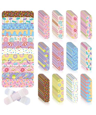 12 Styles Kids Bandages Bulk Cute Cartoon Flexible Adhesive Bandages Candy Donut Waterproof Breathable Adhesive Bandages for Little Cuts Scrapes for Girls Boys Children (120 Pcs) - Buy Online on GoSupps.com