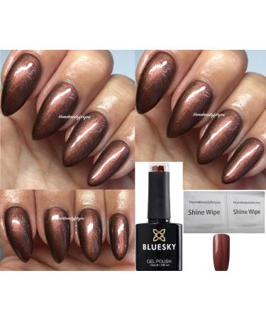 Bluesky Nail Gel Polish BRONZE METALLIC BROWN COLOUR 80629 Leather Satchell Craft Culture UV LED Soak Off 10ml