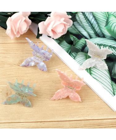 Butterfly Hair Clips 4 Pack Claw Clips for Thick Hair Hair Clips for Women Girls (Pink/Orange/ Green/Purple) - Buy Online on GoSupps.com