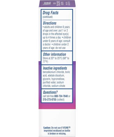 Visine Multi-Symptom Eye Drops - 0.5 fl. oz (Pack of 2) | Astringent Lubricant & Redness Reliever for Dry Irritated Eyes - Shop Internationally - Buy Online on GoSupps.com
