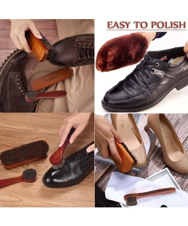 Kinear Premium Horsehair Buffing Brushes with Natural Bristles + Polishing Glove - Ideal for Boots, Shoes, Car Seats & Sofas - Buy Online on GoSupps.com