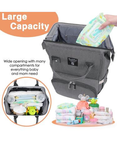 Stylish Pomelo Baby Diaper Backpack - Water-Repellent Large Capacity with Diaper Pad - Mineral Gray - Perfect for Parents on the Go - Buy Online on GoSupps.com