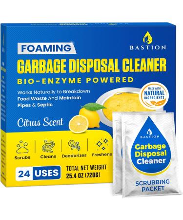 Garbage Disposal Cleaner and Deodorizer - 24-Count (6-Month Supply) Foaming Lemon Scented Kitchen Sink Freshener Pods & Drain Odor Eliminator Disposer Care by Bastion - Buy Online on GoSupps.com