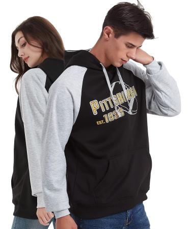 RZUO Mens City Classic Football Embroidery Pullover Hoodie - Black (Medium) - Buy Online on GoSupps.com
