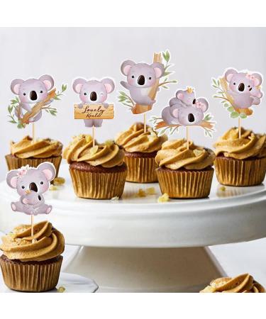 Ercadio 24 Pack Koala Cupcake Toppers Koala Cupcake Picks Wild Animal Cupcake Picks Koala Birthday Cupcake Decorations for Baby Shower Birthday Animal Theme Party Cake Decor Supplies Pattern-7 - Buy Online on GoSupps.com