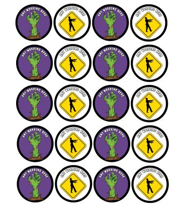 edible 20 x Halloween Personalised cupcake toppers uncut 8 (wafer card)