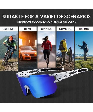 Polarized Sports Sunglasses | Light Blue Lens for Men & Women - Ideal for Running, Cycling, and Fishing - Buy Online on GoSupps.com