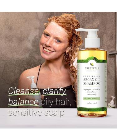 Tree to Tub Peppermint Shampoo - Clarifying, Sulfate-Free Shampoo for Oily Hair & Sensitive Scalp - Organic Argan Oil & Aloe Vera - 8.5 Fl Oz - Buy Online on GoSupps.com
