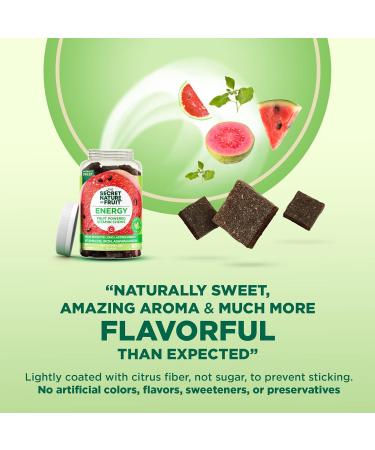 Buy Secret Nature Fruit Energy Chews - Real Fruit Vitamin B12 & Iron with Ashwagandha - Long Lasting Energy - 60 Count (Pink) - International Shipping Available - Buy Online on GoSupps.com
