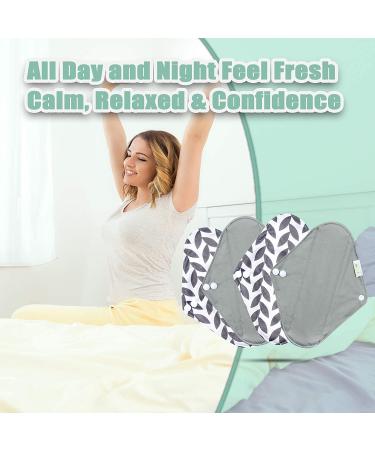 Wegreeco Bamboo Reusable Sanitary Pads - Stylish Cloth Menstrual Pads | Light Incontinence Pads - 6 Pack with Mini Wet Bag | Luxury Medium Size - Buy Online on GoSupps.com