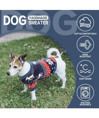 Yaodhaod Fleece Dog Sweater for Small Dogs | Ethnic Style Winter Clothing | Ultra Soft Thermal Blue Puppy Sweatshirt (L) - Buy Online on GoSupps.com