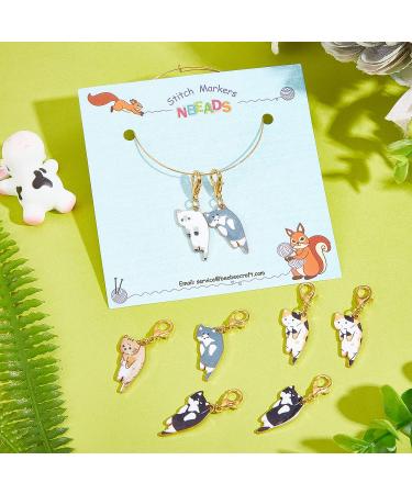 NBEADS 8 Pcs Cat Stitch Markers - Enamel Crochet Charms for Knitting, Weaving, Sewing & Jewelry Making - Buy Online on GoSupps.com