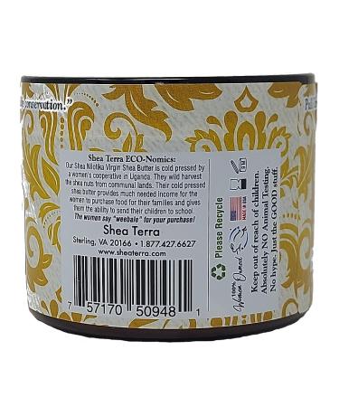 Shea Terra Organics 100% Organic Cold-Pressed Virgin Shea Butter - Ghana Gold 6 oz | Natural Skin Cream for Dry, Itchy Skin, Stretch Marks, Psoriasis, Eczema - Buy Online on GoSupps.com