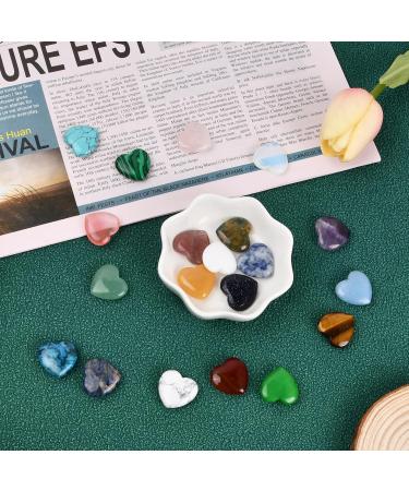 Kioiner 20 Pcs Heart Shape Stones 2 cm Love Heart Healing Crystal Stones Natural Heart Worry Stones Chakras Stones for Women Yoga Witchcraft Meditation Stress Reiki Energy Balancing Home Decoration - Buy Online on GoSupps.com