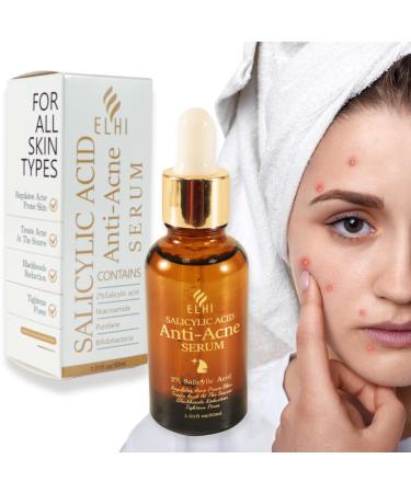 Elhi 2% Salicylic Acid Serum for Acne Open Pores & Blackheads Reduce Pores & Control Oil Production For Women & Men