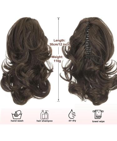 Dcbaboo Short Ponytail Extension Curly 12inch Claw Clip in Ponytail Hair Extensions Long Wavy Synthetic Pony tails Natural Wave One Piece Hairpiece Fake Ponytail for Women Medium Brown 12 inch 110g Medium Brown - Buy Online on GoSupps.com