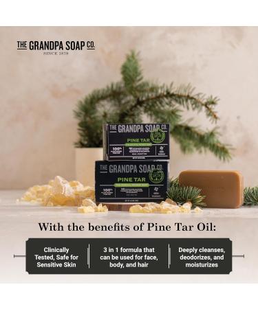 The Grandpa Soap Company Grandpa's Pine Tar Soap 92g (Pack of 2) - Buy Online on GoSupps.com